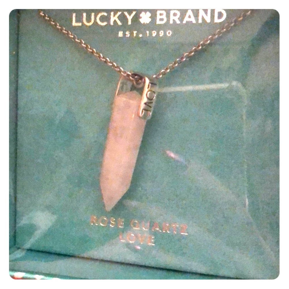 Lucky Brand LOVE Rose Quartz Necklace *NWT*